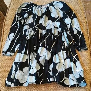 NWOT Girls Long Sleeve Black/Silver Flower Dress
